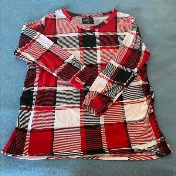 Love Maternity 2 piece pajama size:2x long sleeve red,black & white - Picture 3 of 17